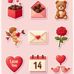 Valentine’s Day & Love - Sticker Sheet v17